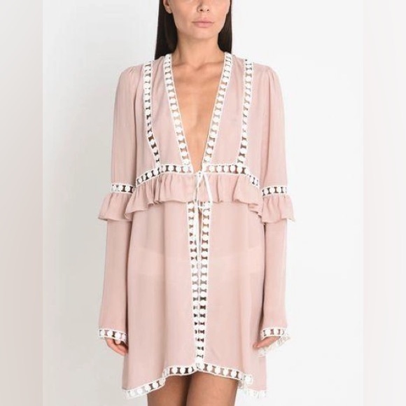For Love & Lemons Emmy Swim Cover Tunic Robe - Picture 3 of 15
